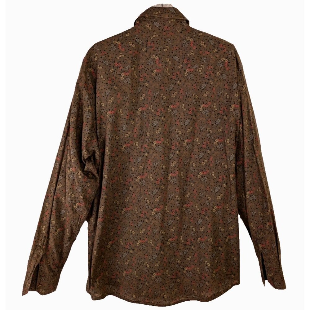 Ermenegildo ZegnaSport Men's XL Brown Cotton Floral Button Front Shirt - Picture 3 of 6